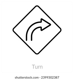 Turn and way icon concept