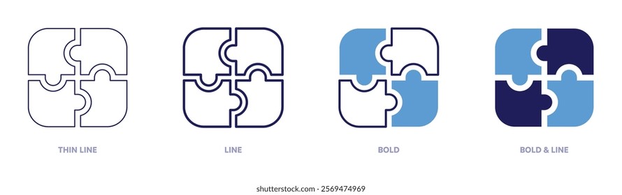 Turnaround strategy icon in 4 different styles. Thin Line, Line, Bold, and Bold Line. Duotone style. Editable stroke.