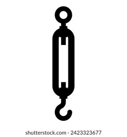Turnbuckle tensioning wire concept hardware icon black color vector illustration image flat style