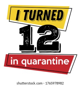 I turned 12 in quarantine vector quote