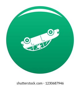 Turned car icon. Simple illustration of turned car vector icon for any design green