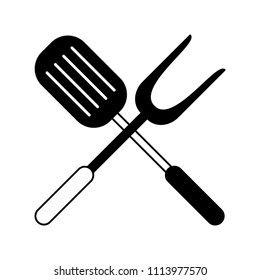 Turner and bbq fork in black and white