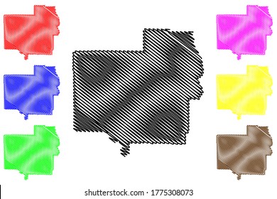 Turner County, Georgia (U.S. county, United States of America, USA, U.S., US) map vector illustration, scribble sketch Turner map