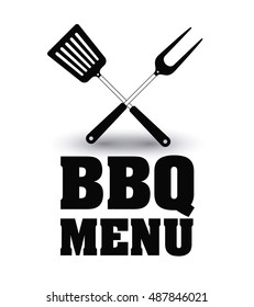 turner fork bbq and grill menu icon. Steak house food and restaurant theme. Isolated design. Vector illustration