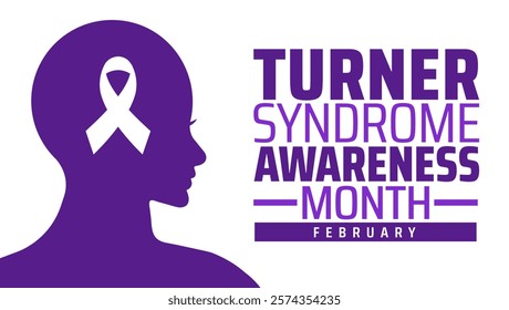 Turner Syndrome Awareness Month background banner or poster design template. observed every year in February. Holiday concept. Use to any Template, card, poster, placard, template.