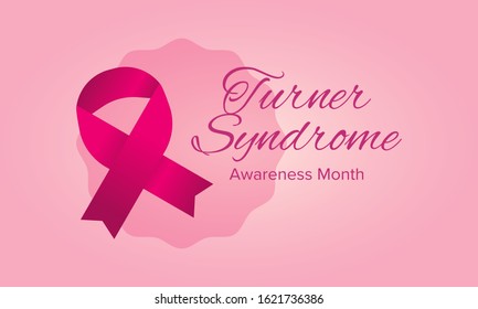Turner Syndrome Awareness Month. Celebrate annual in February. Woman healthcare. Girl solidarity. Cancer Control and protection. Female disease. Medical healthcare concept. Vector poster