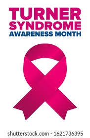 Turner Syndrome Awareness Month. Celebrate annual in February. Woman healthcare. Girl solidarity. Cancer Control and protection. Female disease. Medical healthcare concept. Vector poster