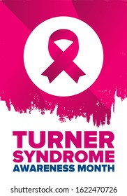 Turner Syndrome Awareness Month. Celebrate annual in February. Woman healthcare. Girl solidarity. Cancer Control and protection. Female disease. Medical healthcare concept. Vector poster