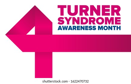 Turner Syndrome Awareness Month. Celebrate annual in February. Woman healthcare. Girl solidarity. Cancer Control and protection. Female disease. Medical healthcare concept. Vector poster