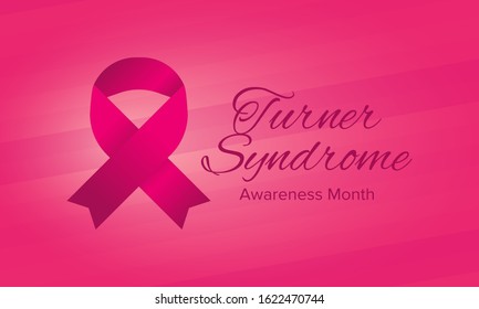 Turner Syndrome Awareness Month. Celebrate annual in February. Woman healthcare. Girl solidarity. Cancer Control and protection. Female disease. Medical healthcare concept. Vector poster