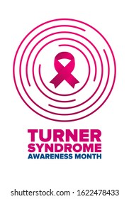 Turner Syndrome Awareness Month. Celebrate annual in February. Woman healthcare. Girl solidarity. Cancer Control and protection. Female disease. Medical healthcare concept. Vector poster