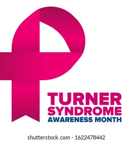 Turner Syndrome Awareness Month. Celebrate annual in February. Woman healthcare. Girl solidarity. Cancer Control and protection. Female disease. Medical healthcare concept. Vector poster