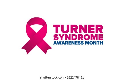 Turner Syndrome Awareness Month. Celebrate annual in February. Woman healthcare. Girl solidarity. Cancer Control and protection. Female disease. Medical healthcare concept. Vector poster