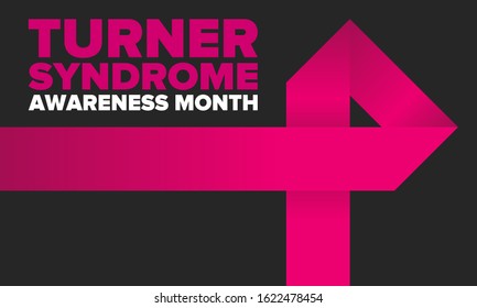 Turner Syndrome Awareness Month. Celebrate annual in February. Woman healthcare. Girl solidarity. Cancer Control and protection. Female disease. Medical healthcare concept. Vector poster