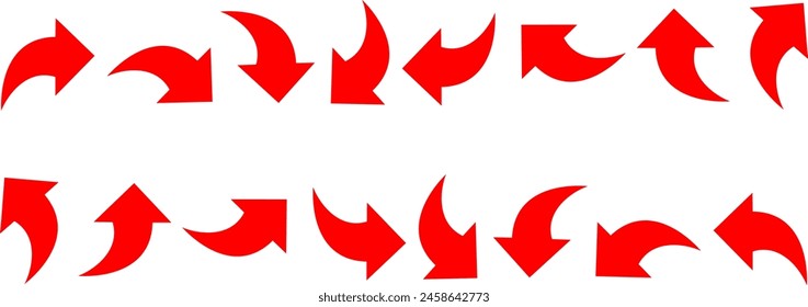 Turning arrows icons set. Rotating or direction arrows icon. Replaceable vector design.