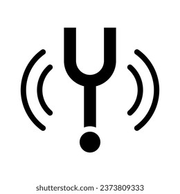 turning fork glyph icon illustration vector graphic. Simple element illustration vector graphic, suitable for app, websites, and presentations isolated on white background