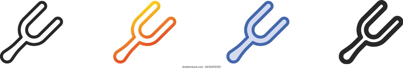 turning fork icon.Thin Linear, Gradient, Blue Stroke and bold Style Design Isolated On White Background
