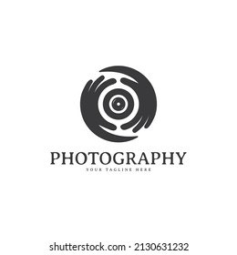 Turning hand to focus camera, logo design for photo studio, photography etc