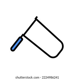 turning hand saw color icon vector. turning hand saw sign. isolated symbol illustration
