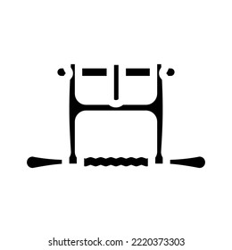 turning hand saw glyph icon vector. turning hand saw sign. isolated symbol illustration