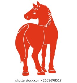 Turning Horse Silhouette Vector Illustration
