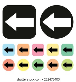 Turning to left icon. Vector