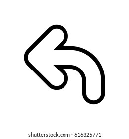 Turning left line icon