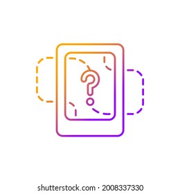 Turning location off gradient linear vector icon. Tracking movement on webpages prevention. Managing activity controls. Thin line color symbols. Modern style pictogram. Vector isolated outline drawing