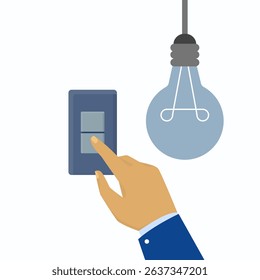 Turning off the lights to save electricity. Environmental protection concept.