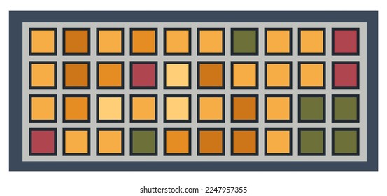 Turning off and on, isolated panel with buttons and switchers to control equipment or instrument. Icon of part or detail of industrial or factory device or controller plate. Vector in flat style
