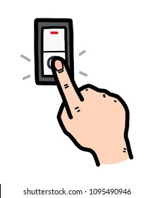 turning off switch / cartoon vector and illustration, hand drawn style, isolated on white background.