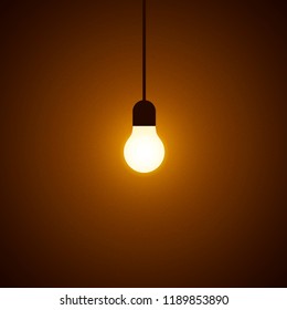 Turning on light bulb with particles on dark background