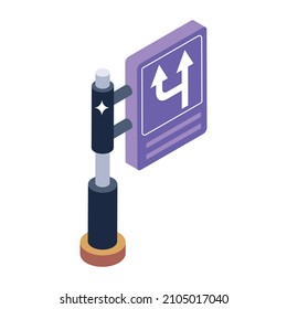 Turning points board in trendy isometric icon 

