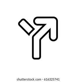 Turning right line icon