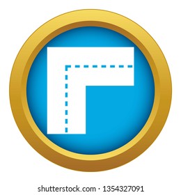 Turning road icon blue vector isolated on white background for any design