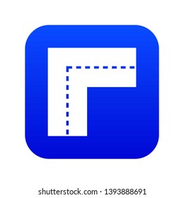 Turning road icon digital blue for any design isolated on white vector illustration