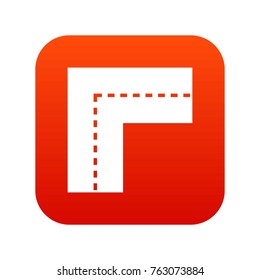 Turning road icon digital red for any design isolated on white vector illustration