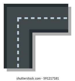 Turning road icon. Flat illustration of turning road vector icon for web