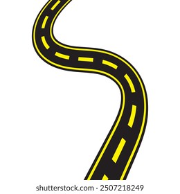 Turning road icon vector illustration design template. Road icon sign isolated on white background.