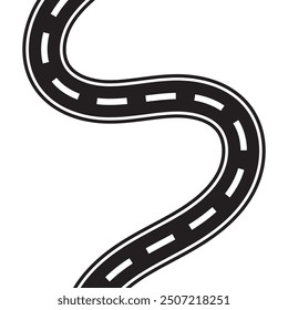 Plantilla de diseño de Ilustración vectorial de ícono de carretera de giro. Señal del icono del camino aislado en el fondo blanco.