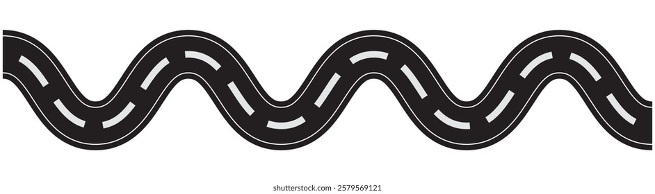 turning road icon vector illustration design template. Winding road. Traveling along a curved highway. Background of the road to the horizon in perspective. Curvy asphalt empty line isolated vector 