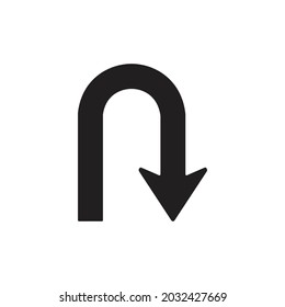 Turning sign arrow vector icon for your illustration