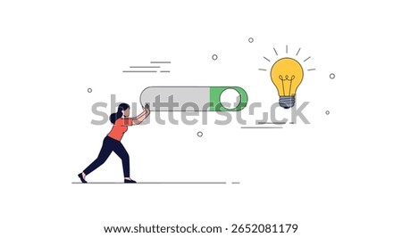 Turning a simple switch to activate a bright idea bulb activation