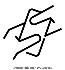 Girando el icono del smartphone. Esquema girando el icono del vector del smartphone para el diseño web aislado en fondo blanco