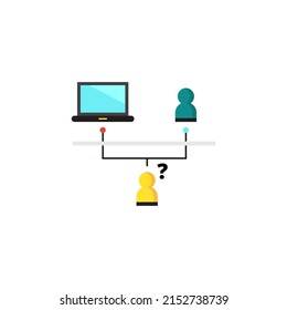 turning test icon, turning test icon vector.