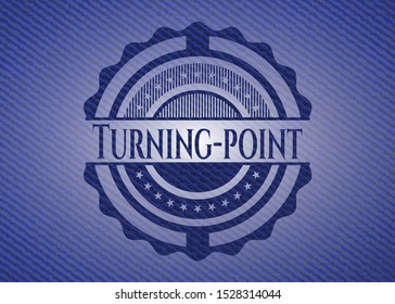 Turning-point with denim texture. Vector Illustration. Detailed.