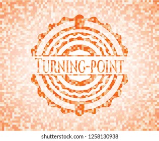 Turning-point orange mosaic emblem