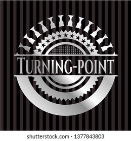 Turning-point silvery shiny emblem