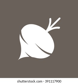 Turnip Or Beet Icon on Dark Gray Color. Eps-10.