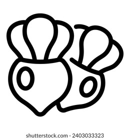 Turnip beetroots icon outline vector. Diet botanic vegetable. Garden fresh veggies